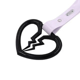 Black Broken Heart Tsurikawa White PVC Strap