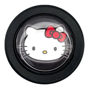 Black Kitty Horn Button