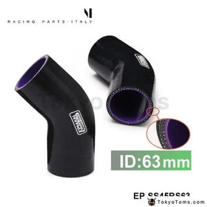 Black Silicone Hose 63Mm 45 Degree Elbow Reducer Pipe Hose For Seat 2001-2006 - Tokyo Tom's