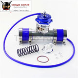 50mm 35Psi Boost V-Band Turbo Blow Off Valve Bov + 2.25" Flange Pipe Hose Kit Blue/ Black