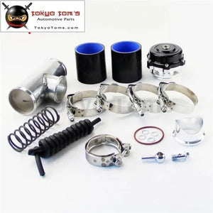 50mm 35Psi Boost V-Band Turbo Blow Off Valve Bov + 2.36" Flange Pipe Hose Kit Blue/ Black