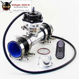 50mm 35Psi Boost V-Band Turbo Blow Off Valve Bov + 2.36" Flange Pipe Hose Kit Blue/ Black