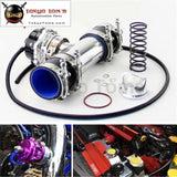 50mm 35Psi Boost V-Band Turbo Blow Off Valve Bov + 2.75" Flange Pipe Hose Kit Blue/ Black