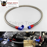 55 Inch AN10 Stainless Steel/ Nylon Braided Oil/Fuel Line Hose W/ Adapter Kit Silver/Black