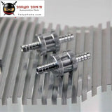 2 Pcs Aluminum 10mm 3/8" Non Return Check Valve One Way Petrol Fuel Diesel Silver/Black