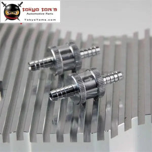 2 Pcs Aluminum 8mm 5/16" Non Return Check Valve One Way Petrol Fuel Diesel Silver/Black