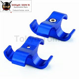 2Pcs An -6 An6 13.4mm Braided Hose Separator Clamp Fitting Adapter Bracket Blue /  Black