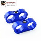 2Pcs An -8 An8 15.4mm Braided Hose Separator Clamp Fitting Adapter Bracket Blue /  Black