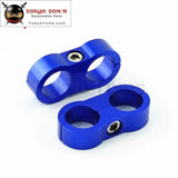 2Pcs An -8 An8 15.4mm Braided Hose Separator Clamp Fitting Adapter Bracket Blue /  Black