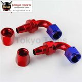 2Pcs AN10 10-An 90 Degree Swivel Hose End Fitting / Oil Fuel Line Adapter Blue / Black