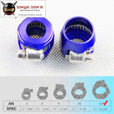 2Pcs An12 25.5mm ID Fuel Hose Line End Cover Clamp Finisher Fitting Blue/Black