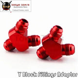 2Pcs X Y Block Adapter Fittings Nos An8 Inlet An-8 X 2 Outlet (8-8-8) Red/Blue/Black