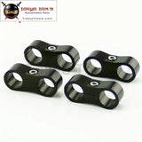 4Pcs An -6 An6 13.4mm Braided Hose Separator Clamp Fitting Adapter Bracket Blue /  Black