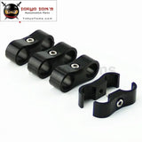 4Pcs An -6 An6 13.4mm Braided Hose Separator Clamp Fitting Adapter Bracket Blue /  Black