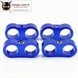 4Pcs An -8 An8 15.4mm Braided Hose Separator Clamp Fitting Adapter Bracket Blue /  Black