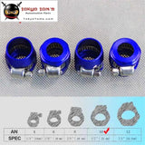 4Pcs AN10 21mm ID Fuel Hose Line End Cover Clamp Finisher Fitting Blue/Black