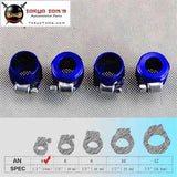 4Pcs An4 13mm ID Fuel Hose Line End Cover Clamp Finisher Fitting Blue/Black