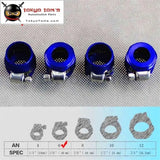 4Pcs An6 16mm ID Fuel Hose Line End Cover Clamp Finisher Fitting Blue/Black