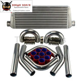 High Performance Universal 550mmx230mmx64mm FMIC Intercooler +2.25" Aluminum Diy Piping Hose Clamps Kit Red/Blue/Black