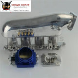 Intake Manifold+ Universal 80mm Throttle Body For Lancer Evolution 4G63 EVO 4-9 Blue / Silver / Black - Tokyo Tom's