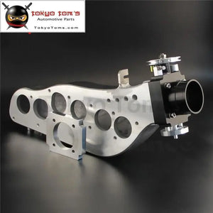 Polished Intake Manifold + 65mm Throttle Body Fits For Nissan Skyline Rb20Det R32 GTs Silver / Blue / Black - Tokyo Tom's