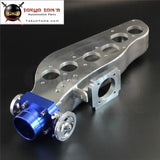 Polished Intake Manifold + 65mm Throttle Body Fits For Nissan Skyline Rb20Det R32 GTs Silver / Blue / Black - Tokyo Tom's