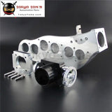 Polished Intake Manifold + 65mm Throttle Body Fits For Nissan Skyline Rb20Det R32 GTs Silver / Blue / Black - Tokyo Tom's