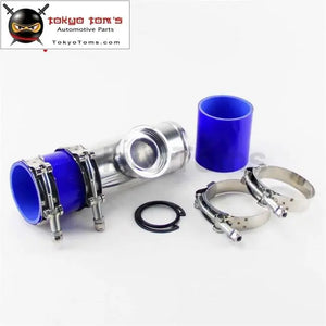 63mm 2.5" Turbo Aluminum Flange Pipe For Ssqv Bov+Silicone Hose+Clamps Kit  Blue / Red / Black - Tokyo Tom's