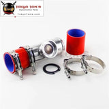 63mm 2.5" Turbo Aluminum Flange Pipe For Ssqv Bov+Silicone Hose+Clamps Kit  Blue / Red / Black - Tokyo Tom's