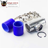 63mm 2.5" Turbo Aluminum Flange Pipe For Ssqv Bov+Silicone Hose+Clamps Kit  Blue / Red / Black - Tokyo Tom's