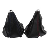 Universal Carbon Fiber Style Shift Boot Cover With Red/Blue Stitching