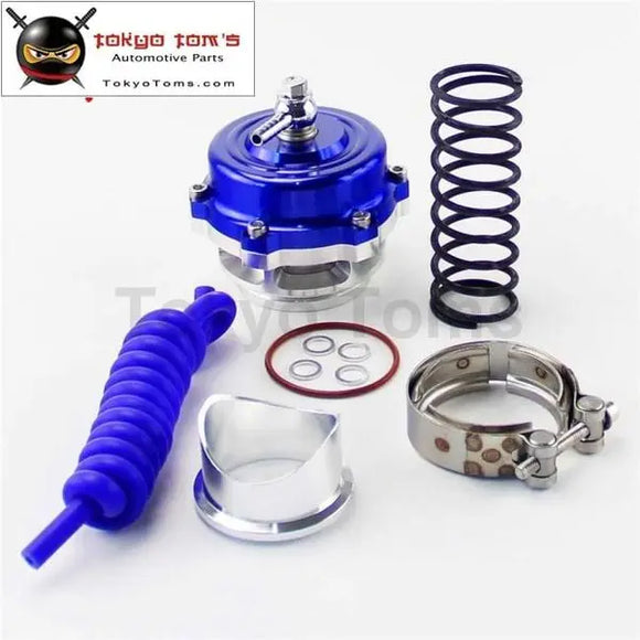 50mm 35Psi Boost V Band Turbo/Turbocharger Blow Off Valve Bov Spring+Flange Kit Black/ Blue