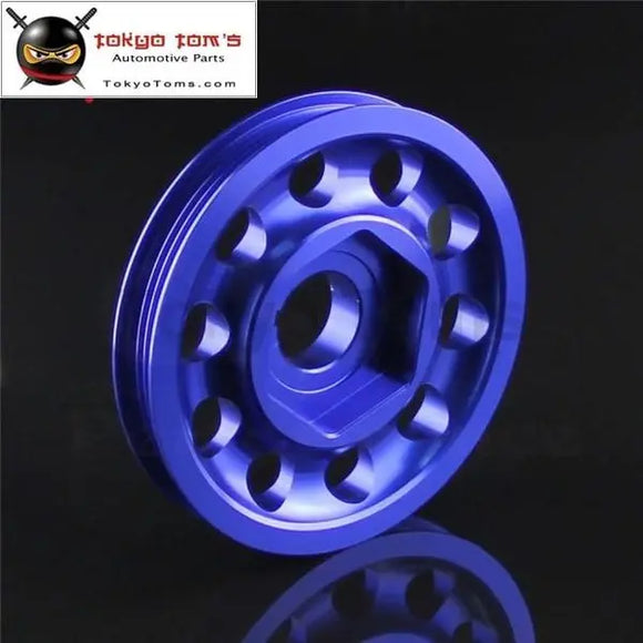 Aluminum Crank Pulley Light Weight Fits For Ek9 Integra Dc2 Type R Ctr Black / Blue