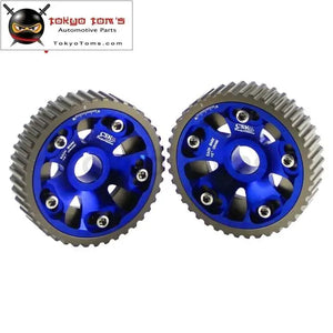 2Pcs Adjustable Billet Cam Gears For 93-01 Hon Da Prelude H22 Dohc Vtec Engine Red / Blue