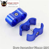 2Pcs An -4 An4 11mm Braided Hose Separator Clamp Fitting Adapter Bracket Black / Blue