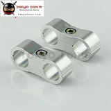 2Pcs An -6 An6 13.4mm Braided Hose Separator Clamp Fitting Adapter Bracket Silver / Black / Blue