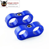 2Pcs An -8 An8 15.4mm  Braided Hose Separator Clamp Fitting Adapter Bracket Black / Blue