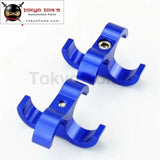 2Pcs An -8 An8 15.4mm  Braided Hose Separator Clamp Fitting Adapter Bracket Black / Blue