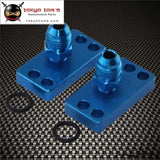 2Pcs Fuel Rail Adapter With An6 Tail Fits For Honda Civic Dc2 D15 D16 B16A B18C Black / Blue