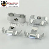 4Pcs An -6 An6 13.4mm Braided Hose Separator Clamp Fitting Adapter Bracket Silver / Black / Blue