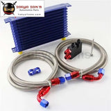 AN10 13 Row 262mm Oil Cooler Kit Fits For BMW N54 Twin Turbo 135I E82 335I E90 E92 E93 Black / Blue - Tokyo Tom's