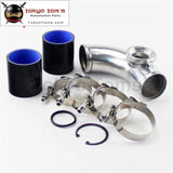 2.25" 57mm 90 Degree Sqv Blow Off Valve Adapter + Clamps Kit+ Silicone Hose Red / Black /Blue - Tokyo Tom's