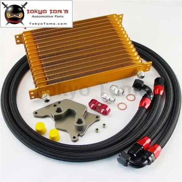 15 Row 262mm AN10 Trust Oil Cooler Kit Fits For BMW Mini Cooper R56 Supercharger Black/Gold/Blue