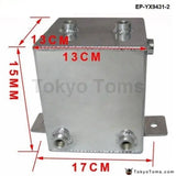 Universal Polished Alloy Aluminum 2L Fuel Water Oil Surge An6 Fittings / Breather Tank - Tokyo Tom's