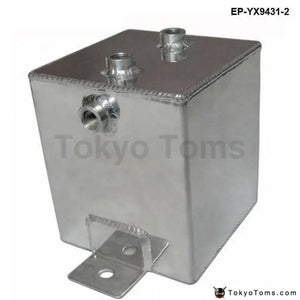 Universal Polished Alloy Aluminum 2L Fuel Water Oil Surge An6 Fittings / Breather Tank - Tokyo Tom's