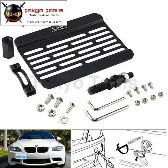 Bumper Tow Hook License Plate Relocator Bracket Fits For BMW E90 E91 3 Series 325I M38 06-13 Black