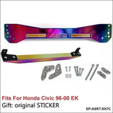 Car Billet Aluminum Neochrome Rear Subframe Bar + Lower Tie Bar For Honda Civic Ek 96-00 - Tokyo Tom's