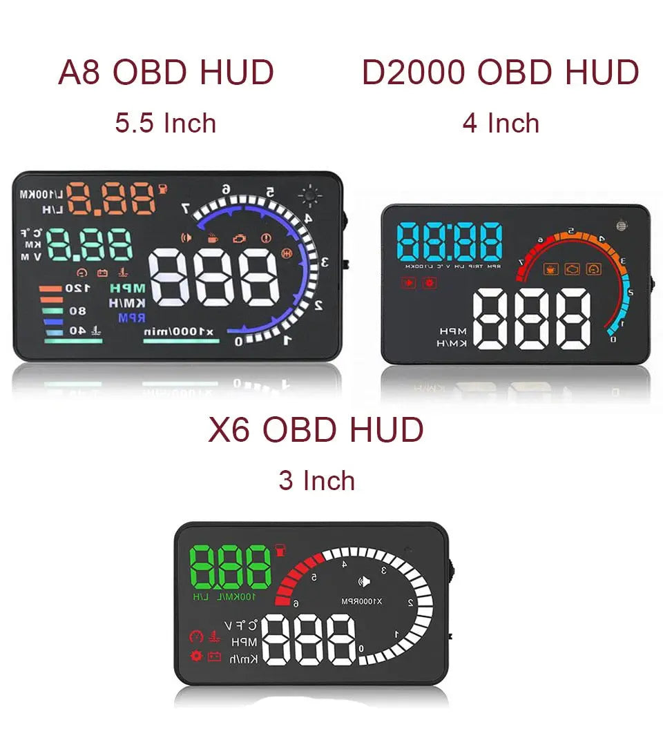 OBD2 Digital Tachometer Geschwindigkeitsanzeige Öltemperaturmesser HUD KMH/MPH