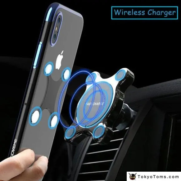 Car Qi Wireless Charger For iPhone X XS MAX Fast Charger Magnetic Car Phone Holder For Samsung Galaxy S9 S8 Plus Note 9 - Tokyo Tom's