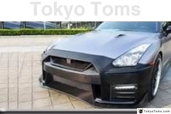 Full Fiber Glass FRP Front Bumper Fit For 2008-2015 R35 GTR GTRR35 GTR-R35 2017 NI Style Front Bumper Bar w/ Carbon Nose Lip